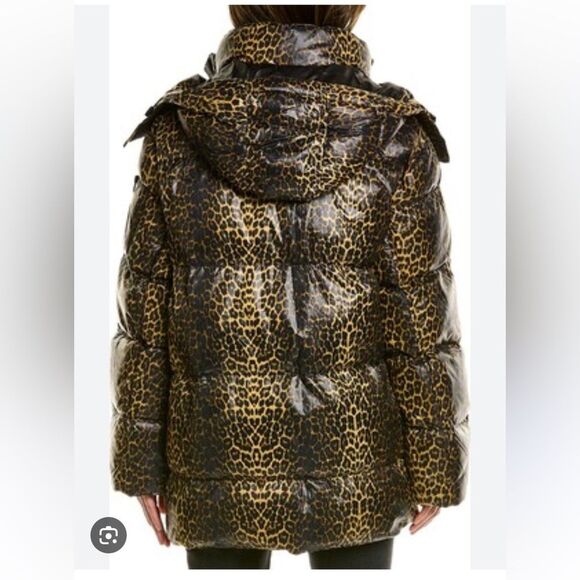$725 The Kooples Leopard Print Puffer Jacket Coat NWT LARGE - Picture 4 of 11